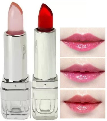 Yuency PERFECT AND NATURAL AUTOMATICALLY COLOR CHANGE GEL COMBO LIPSTICK(red and pink, 7.2 g)