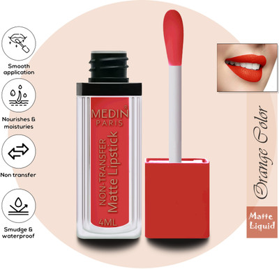 MEDIN Proffessional special matte Liquid lipstick set of 1 ((ORANGE, 4 ml)