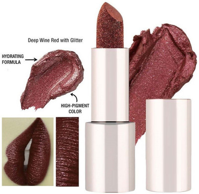 YAWI Shimmery Sparkly 3D Magical Metallic Glitter Lipstick(BROWN, 3.8 g)