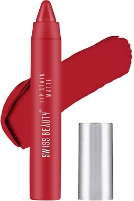 SWISS BEAUTY Stain Matte Lipstick Long Lasting, Hydrating & Lightweight(Orange Red, 3.4 g)