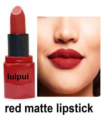 Luipui red matte look lipstick pack of 1 awesome(red, 6 g)