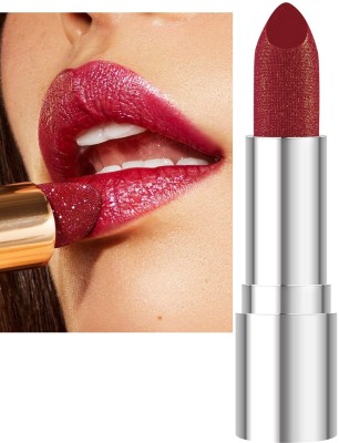 tanvi27 Diamond Shine Glitter Deep Red Lipstick Long-Lasting & Sparkling(DEEP RED, 3.8 g)