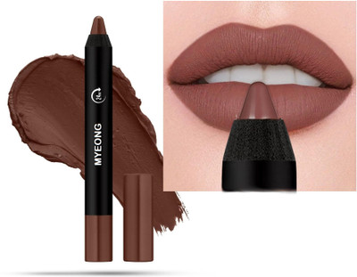 MYEONG Matte Long Stay Smudge Proof Chocobar Velvet Soft Lip Crayon Lipstick(Chocobar, 3.5 g)