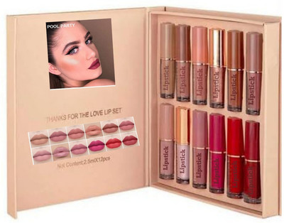TRENDEE HUDA Waterproof 12 Color Important Matte Multi Shade Lip gloss Liquid Lipsticks.(Multicolor, 12 ml)