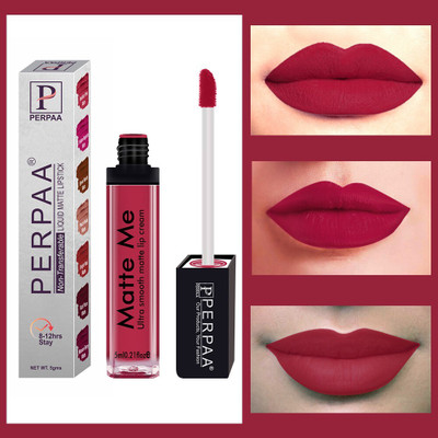 Perpaa One Stroke Matte Liquid Lipstick(Reddish Pink, 5 ml)