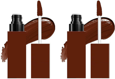 Luipui Premium New Color Bliss Matte Liquid Lipstick Lightweight, Long-lasting (Sets 2)(COFFE BROWN, 10 ml)