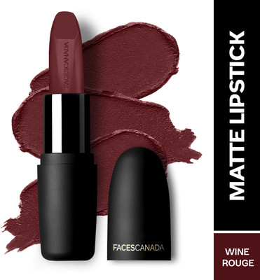 FACES CANADA Weightless Matte Hydrating Lipstick with Almond Oil(Wine Rouge 30, 4.5 g)