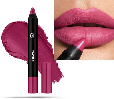 MYEONG Matte Long Stay Smudge Proof Pick Velvet Soft Lip Crayon Lipstick(Pick, 3.5 g)