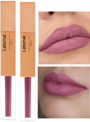 Latixmat Duo Liquid Lipstick & Lipstick Light mauve Smooth Texture 2in1 Non-Transfer(Light mauve, 14 g)