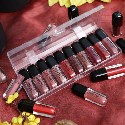 BB LOOKS BEAUTY Matte Mini Waterproof and Long Stay Lipstick Set of 10 Combo(Multicolor, 12 ml)