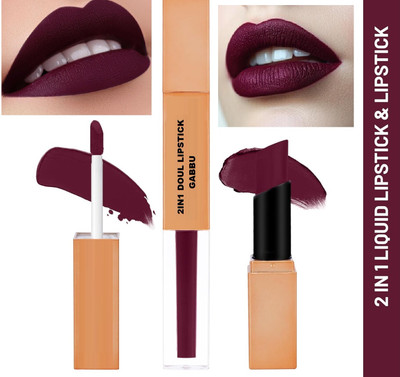 GABBU 2 In 1 Velvet Smooth Intense Matte Liquid Lipstick 309(BERRY, 7 g)