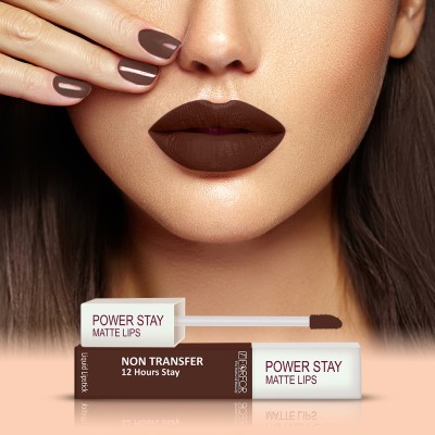 FORFOR Power Stay Long Last Waterproof Matte Lipstick (12 hrs stay)(Cocoa brown, 4 ml)