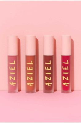 Aziel Flawless Matte Red Lipsticks – Compact Design – 4 Shade Combo(Red, Pink, Cherry Red, Purple, 16 ml)