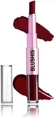 BLUSHIS 2 in 1 Duo Matte liquid Lipstick and Matte Lip Makeup Velvet Lipstick For Her(MAROON 2 IN 1 LIP DUO, 4 ml)