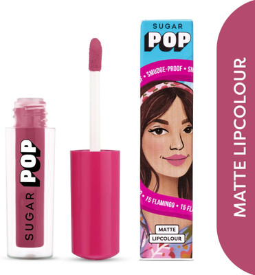 SUGAR POP Matte Lipcolour 15 - Super Matte | Lasts 8+ hours | Non-Drying(Flamingo, 1 ml)