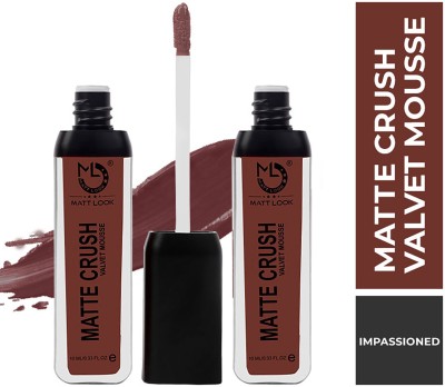 MATTLOOK Matte Crush Velvet Mousse Lipstick, Cafe Mocha (10ml) Pack of 2(Cafe-Mocha, 10 ml)