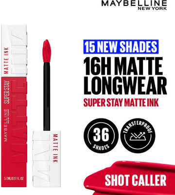 MAYBELLINE NEW YORK Superstay Matte Ink Liquid Lipstick - 16H Longwear Matte | Shot Caller(Red, 5 ml)
