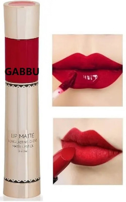 GABBU Matte liquid and crayon 2 in 1 red color lipstick(red, 8 g)