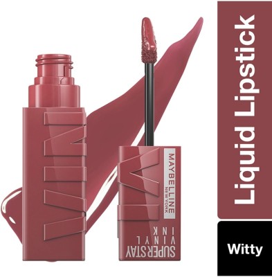 MAYBELLINE NEW YORK Liquid Lipstick, Enriched With Vitamin E & Aloe, SuperStay Vinyl Ink, Witty(WITTY-40, 4.2 ml)