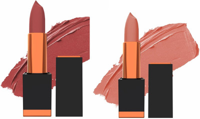 ADJD Soft Pigmented Smudge Proof Creamy Matte Long Stay Lipstick Rose vale & peach(multi color, 7 g)
