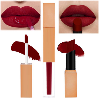 MYEONG 2 in 1 Ultra Pigmented Creamy Red Berry Non Transfer Smudge Proof Lipstick(Red Berry, 7 g)
