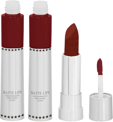 ADJD Combo Matte Lips 2 IN 1 Long Lasting Matte Lipstick Bridal maroon(Bridal maroon, 16 g)
