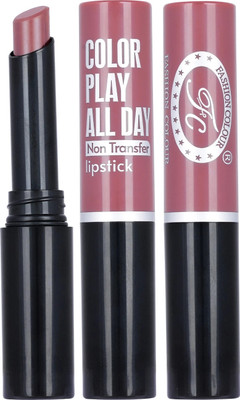 FASHION COLOUR Color Play All Day Non-Transfer Lipstick Creamy Matte Finish Smudge & Waterproof(Warm Peach, 2 g)