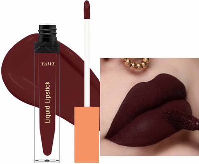 YAWI Ultra Smooth Matte Liquid Lipstick Smooth Lip Color(Dark Maroon, 6 ml)