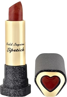 Yuency Ultra Shine Gold Sequins Lipstick | Waterproof | Pigmented Smudge Proof(DARK RED, 3.6 g)