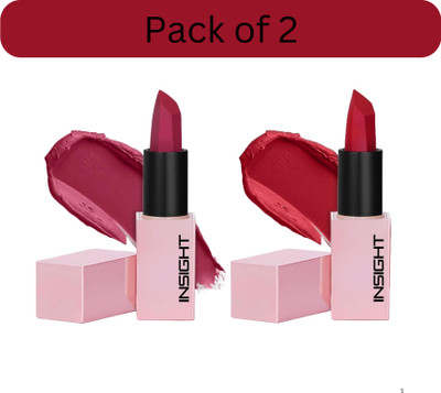 INSIGHTCOSMETIC Prime Matte Lipstick Combo Pack of 2 |Matte Finish(Americano, Lime Soda, 3.8 g)
