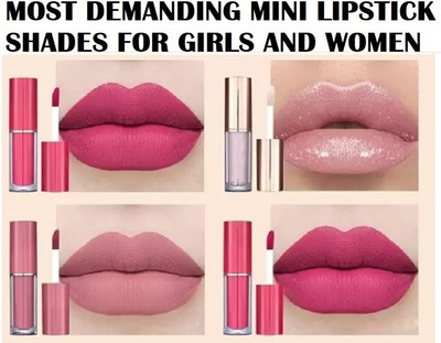 Jiwoo MINI SHIMMER PINK AND MATTE LISPTICK COMBOO SET 4(MULTICOLOUR, 7.6 ml)