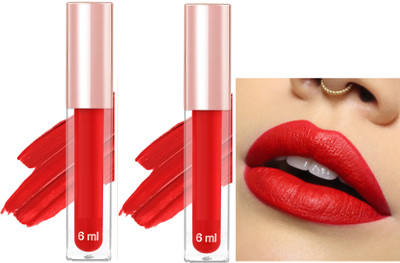 ADJD Combo Velvet matte Non tansfer Smudge Proof Longlasting liquid Matte Lipstick(RED ORANGE, 12 ml)