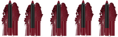 Luipui Premium New Color Bliss Matte Lipstick Lightweight, Long-lasting (Sets 5(MAROON, 24 ml)