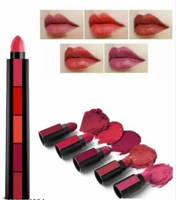 Jiwoo WATERPROOF MATTE 5 IN1 LISPTICK FOR WOMEN(multicolour, 12 ml)