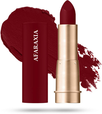 AFARAXIA Matte Lipstick Full Coverage Long Lasting Lipstick Smudge Proof deep red(deep red, 3.5 g)