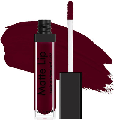 MYEONG High Defination Smudge proof Waterproof Long lasting Liquid matte Lipstick(MAROON, 6 ml)