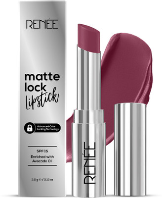 Renee Matte Lock Lipstick, Ultra Matte Finish, Moisturizing, Long Lasting & Weightless(Indie, 3.5 g)