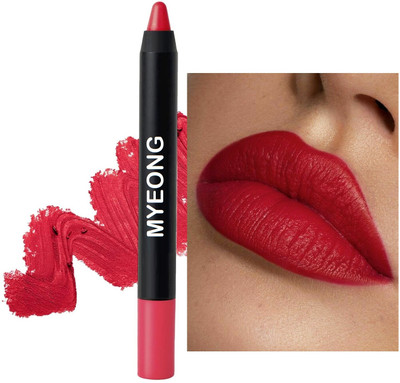 MYEONG Red Velvet Highly Pigmented Full Coverage Pencil Lipstick Girl And Women(RED VELVET, 3.5 g)