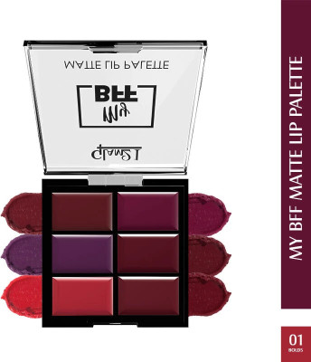 Glam21 My BFF Matte Lip Palette 6 Shades Creamy formula 3in1 Lipstick+Eye Sshadow+Blush(Bolds, 9 g)