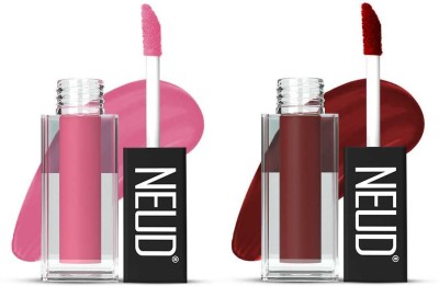 NEUD Matte Liquid Lipstick Combo - Supple Candy and Red Kiss With Two Lip Gloss(Supple Candy, Red Kiss, 6 ml)