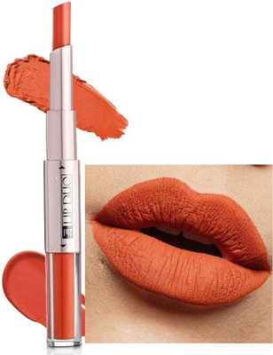 AEPRUY 24 Hr Matte 2 in 1 Non Transfer Lip Gloss & Lipstick(Orange, 12 ml)