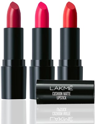 Lakmé Ananya�s Favourite Cushion Matte Lipstick Kit  (Pink Ruby, Red Blaze, Red Wine, 13.5 g)
