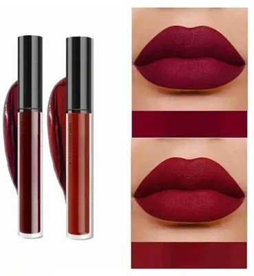 herbal planet Non Transfer Waterproof Longlast Matte Liquid Lipstick Combo Pack Of 2(Red, 16 ml)