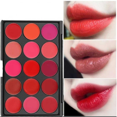 tanvi27 Waterproof Long Lasting Creamy Matte Lipstick Palette 15 COLOR(multi color, 15 g)