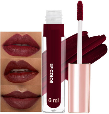 GABBU Smudgeproof Long Lasting Maroon Color Velvet Matte Liquid Lipstick(Maroon, 6 ml)
