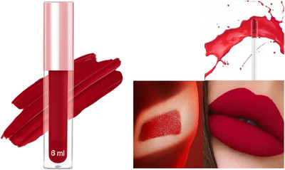 HUZURLU WATER-PROOF LIQUID MATTE FINISH RED LISPTICK(RED, 6 ml)