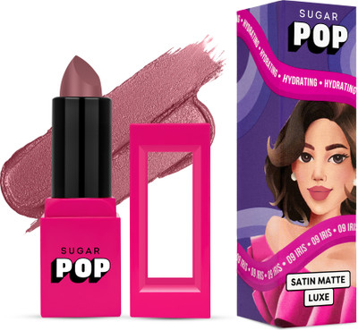 SUGAR POP Satin Matte Luxe Lipstick 09 - Long-wearing | Full Coverage(Dusty Rose, 3 g)