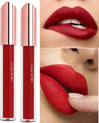 ADJD Transfer Proof Kiss proof Matte Liquid Lipstick Red & Hot red(MULTI COLOUR, 6 ml)