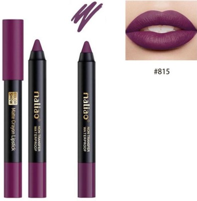 maliao Non Transfer Water Proof Matte Crayon Lipstick S815(Purple, 4 g)