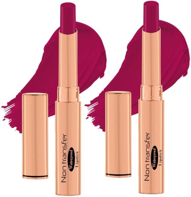 tanvi27 Long Lasting Smudge Proof Non Transfer Waterproof Rani Pink Lipstick Combo(Rani Pink, 5 g)